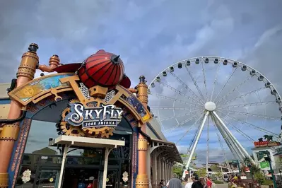 Skyfly ride at The Island in Pigeon Forge