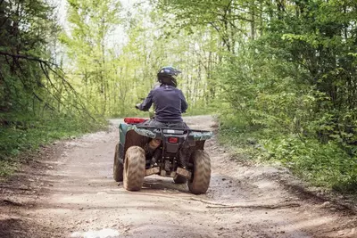 atv rider in the woods