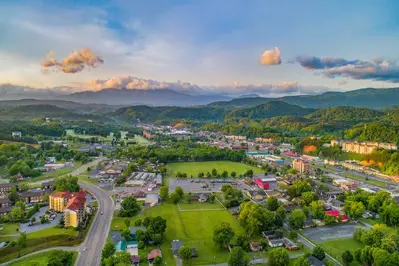 aerial view pigeon forge parkway