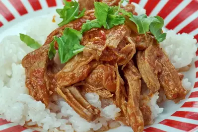 Ropa vieja over rice.