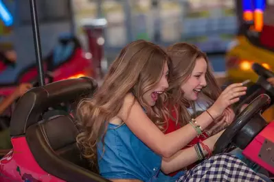 kids on bumper cars ride