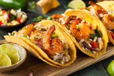 Tasty shrimp tacos.