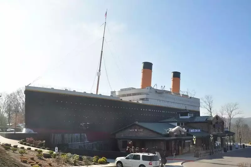 The outside of the Titanic Museum Attraction in Pigeon Forge.