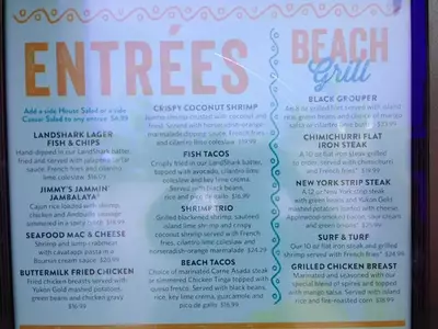 margaritaville pigeon forge menu entrees