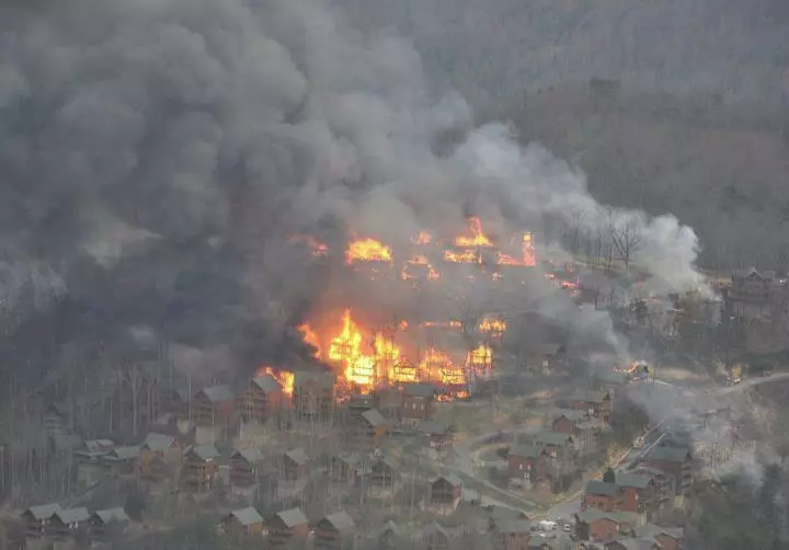 pigeon forge cabins fire