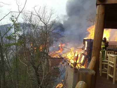 pigeon forge cabins on fire